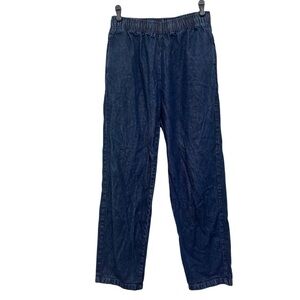 Muji Pull On Cotton Denim Pants
